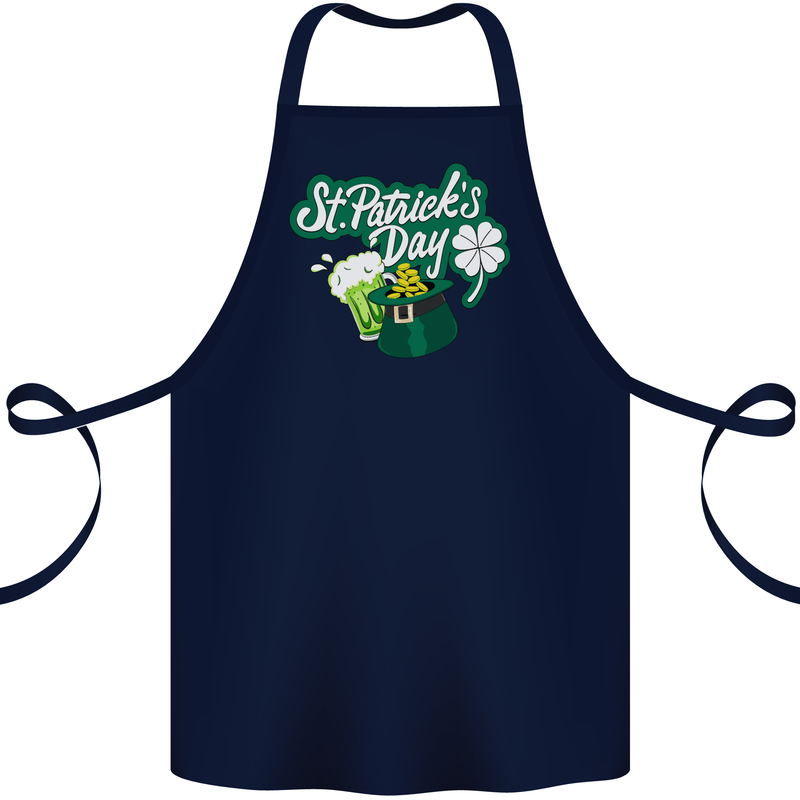 St Patricks Day Funny Irish Ireland Holiday Cotton Apron 100% Organic Navy Blue