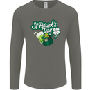 St Patricks Day Funny Irish Ireland Holiday Mens Long Sleeve T-Shirt Charcoal