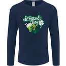 St Patricks Day Funny Irish Ireland Holiday Mens Long Sleeve T-Shirt Navy Blue