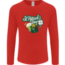 St Patricks Day Funny Irish Ireland Holiday Mens Long Sleeve T-Shirt Red