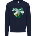 St Patricks Day Funny Irish Ireland Holiday Mens Sweatshirt Jumper Navy Blue