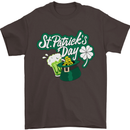 St Patricks Day Funny Irish Ireland Holiday Mens T-Shirt Cotton Gildan Dark Chocolate