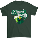St Patricks Day Funny Irish Ireland Holiday Mens T-Shirt Cotton Gildan Forest Green