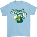St Patricks Day Funny Irish Ireland Holiday Mens T-Shirt Cotton Gildan Light Blue