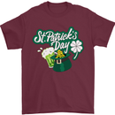 St Patricks Day Funny Irish Ireland Holiday Mens T-Shirt Cotton Gildan Maroon