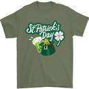 St Patricks Day Funny Irish Ireland Holiday Mens T-Shirt Cotton Gildan Military Green