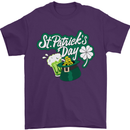 St Patricks Day Funny Irish Ireland Holiday Mens T-Shirt Cotton Gildan Purple