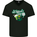 St Patricks Day Funny Irish Ireland Holiday Mens V-Neck Cotton T-Shirt Black