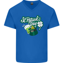 St Patricks Day Funny Irish Ireland Holiday Mens V-Neck Cotton T-Shirt Royal Blue