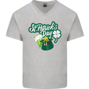 St Patricks Day Funny Irish Ireland Holiday Mens V-Neck Cotton T-Shirt Sports Grey