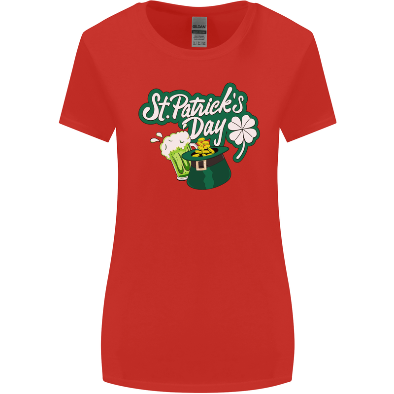 St Patricks Day Funny Irish Ireland Holiday Womens Wider Cut T-Shirt Red