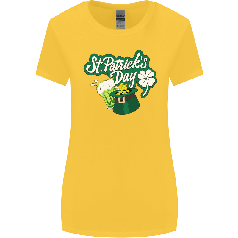 St Patricks Day Funny Irish Ireland Holiday Womens Wider Cut T-Shirt Yellow
