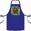 St Patricks Day Ginger Beard Lucky Charm Cotton Apron 100% Organic Royal Blue