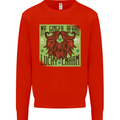 St Patricks Day Ginger Beard Lucky Charm Mens Sweatshirt Jumper Bright Red
