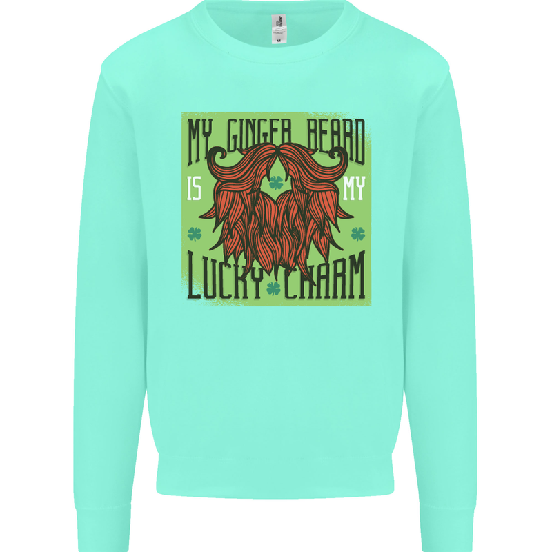 St Patricks Day Ginger Beard Lucky Charm Mens Sweatshirt Jumper Peppermint