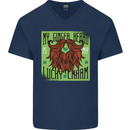 St Patricks Day Ginger Beard Lucky Charm Mens V-Neck Cotton T-Shirt Navy Blue