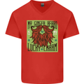 St Patricks Day Ginger Beard Lucky Charm Mens V-Neck Cotton T-Shirt Red