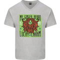 St Patricks Day Ginger Beard Lucky Charm Mens V-Neck Cotton T-Shirt Sports Grey
