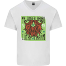 St Patricks Day Ginger Beard Lucky Charm Mens V-Neck Cotton T-Shirt White