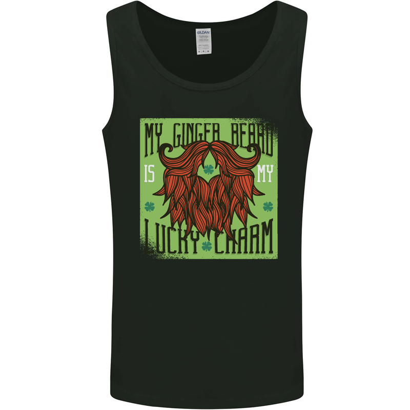 St Patricks Day Ginger Beard Lucky Charm Mens Vest Tank Top Black