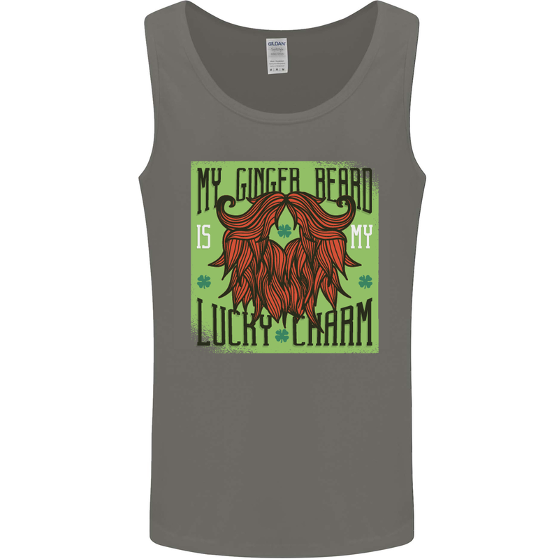St Patricks Day Ginger Beard Lucky Charm Mens Vest Tank Top Charcoal