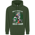 St Patricks Day Great Again Donald Trump Childrens Kids Hoodie Forest Green