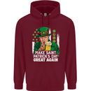St Patricks Day Great Again Donald Trump Childrens Kids Hoodie Maroon