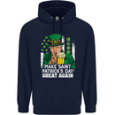 St Patricks Day Great Again Donald Trump Childrens Kids Hoodie Navy Blue