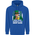 St Patricks Day Great Again Donald Trump Childrens Kids Hoodie Royal Blue