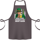 St Patricks Day Great Again Donald Trump Cotton Apron 100% Organic Dark Grey