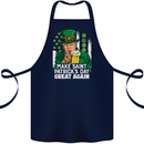 St Patricks Day Great Again Donald Trump Cotton Apron 100% Organic Navy Blue