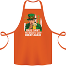 St Patricks Day Great Again Donald Trump Cotton Apron 100% Organic Orange