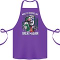 St Patricks Day Great Again Donald Trump Cotton Apron 100% Organic Purple