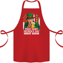 St Patricks Day Great Again Donald Trump Cotton Apron 100% Organic Red