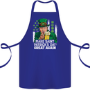 St Patricks Day Great Again Donald Trump Cotton Apron 100% Organic Royal Blue