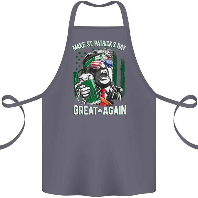 St Patricks Day Great Again Donald Trump Cotton Apron 100% Organic Steel