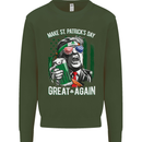 St Patricks Day Great Again Donald Trump Kids Sweatshirt Jumper Forest Green