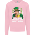St Patricks Day Great Again Donald Trump Kids Sweatshirt Jumper Light Pink