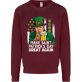 St Patricks Day Great Again Donald Trump Kids Sweatshirt Jumper Maroon