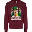 St Patricks Day Great Again Donald Trump Kids Sweatshirt Jumper Maroon