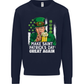 St Patricks Day Great Again Donald Trump Kids Sweatshirt Jumper Navy Blue