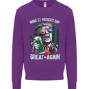 St Patricks Day Great Again Donald Trump Kids Sweatshirt Jumper Purple