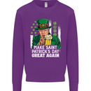 St Patricks Day Great Again Donald Trump Kids Sweatshirt Jumper Purple
