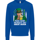 St Patricks Day Great Again Donald Trump Kids Sweatshirt Jumper Royal Blue
