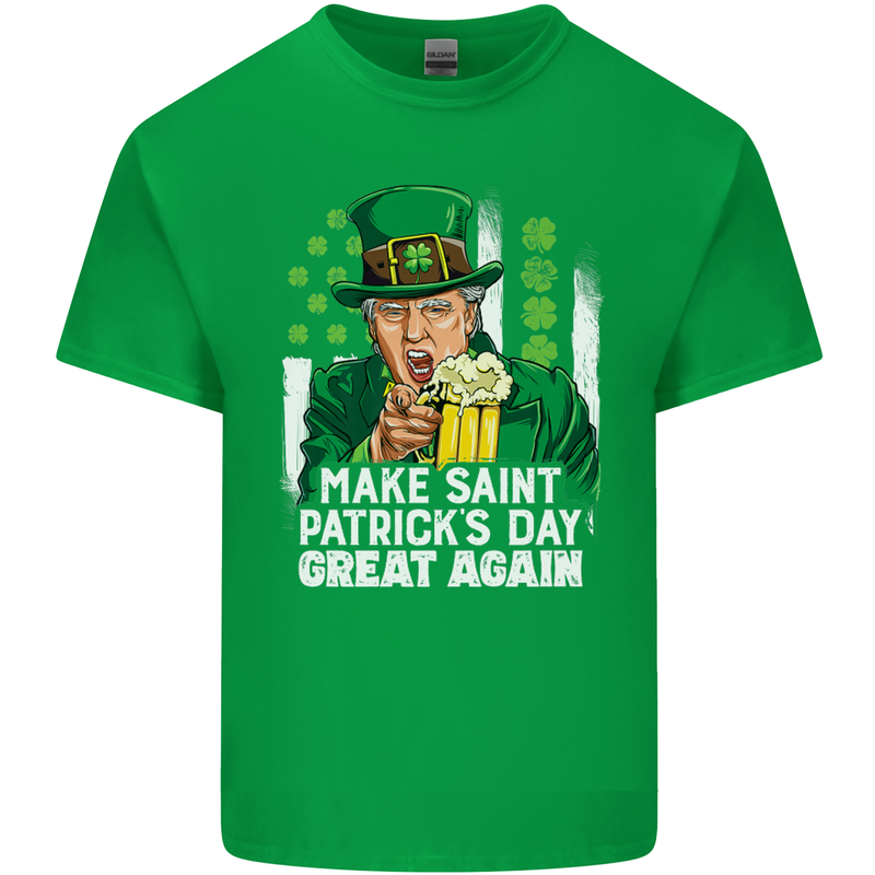 St Patricks Day Great Again Donald Trump Kids T-Shirt Childrens Irish Green