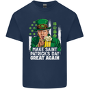 St Patricks Day Great Again Donald Trump Kids T-Shirt Childrens Navy Blue