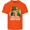 St Patricks Day Great Again Donald Trump Kids T-Shirt Childrens Orange