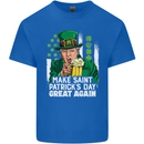St Patricks Day Great Again Donald Trump Kids T-Shirt Childrens Royal Blue