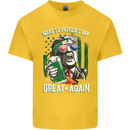 St Patricks Day Great Again Donald Trump Kids T-Shirt Childrens Yellow