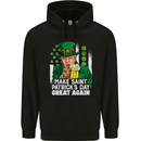 St Patricks Day Great Again Donald Trump Mens 80% Cotton Hoodie Black